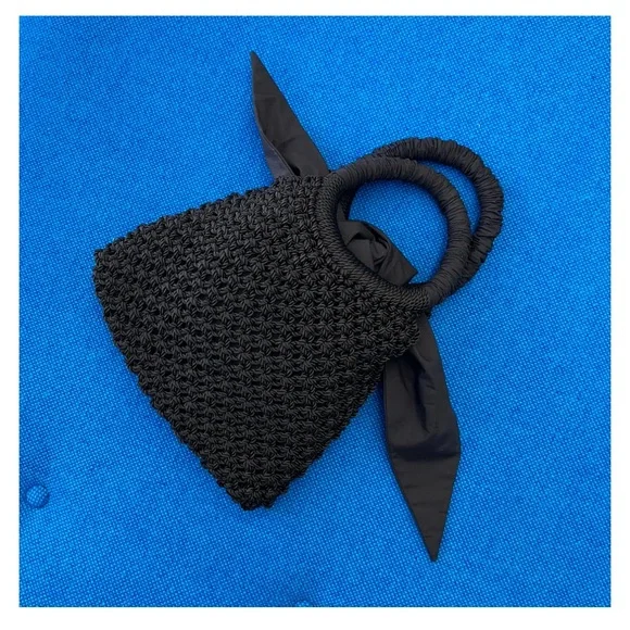 NWT Merlette Maris Crochet Macrame White Handle Mini Bag Purse - Picture 11 of 13